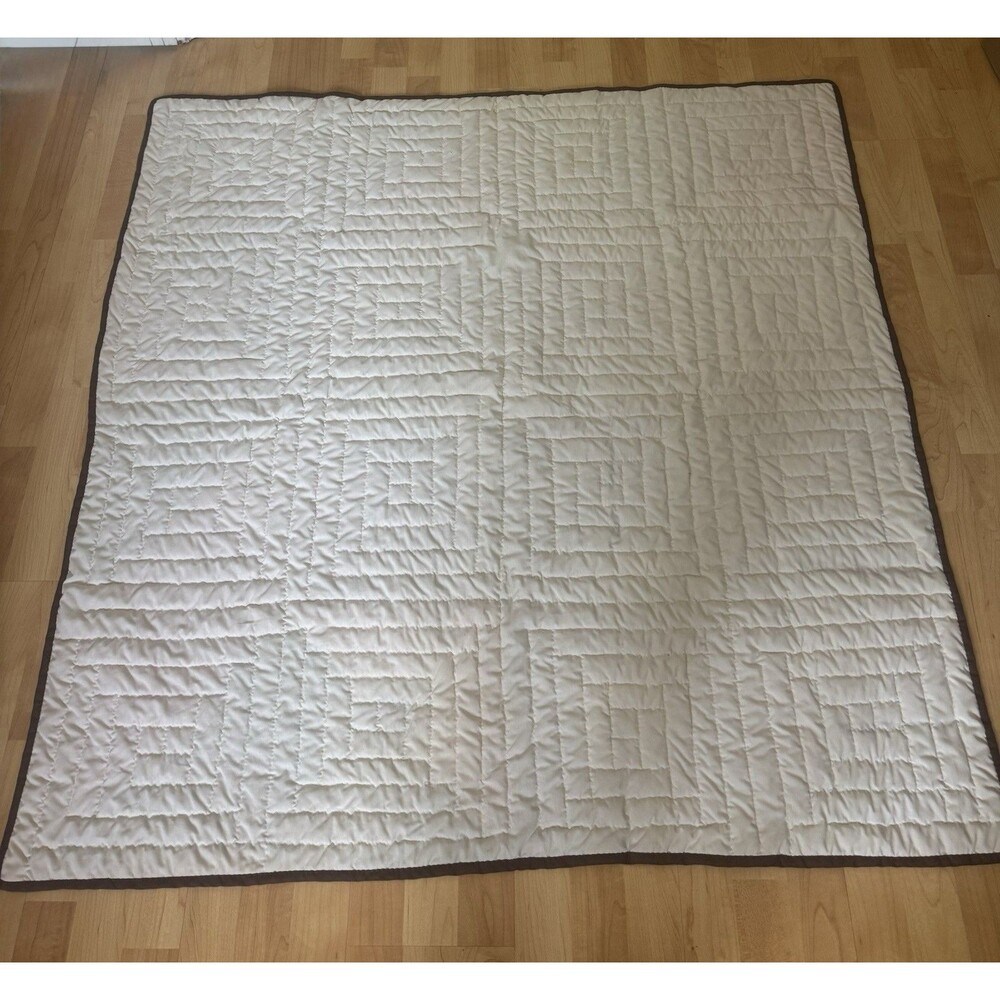 Handmade Log Cabin Patchwork Quilt 51”x51” - Picture 5 of 8